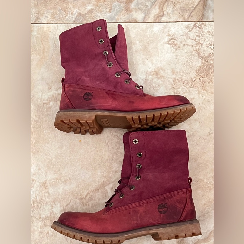 TIMBERLAND Earth Keepers Boots Women’s Size 10 Red Leather Suede